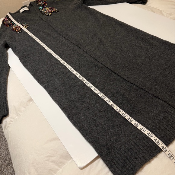 Zara Embelished Limited Edition floor length Cardigan Sweater, Oversized sz S - Picture 4 of 15